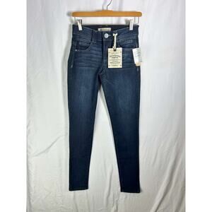 Democracy Women's Blue Dark Wash Mid Rise Denim Skinny Jeans Size 2P